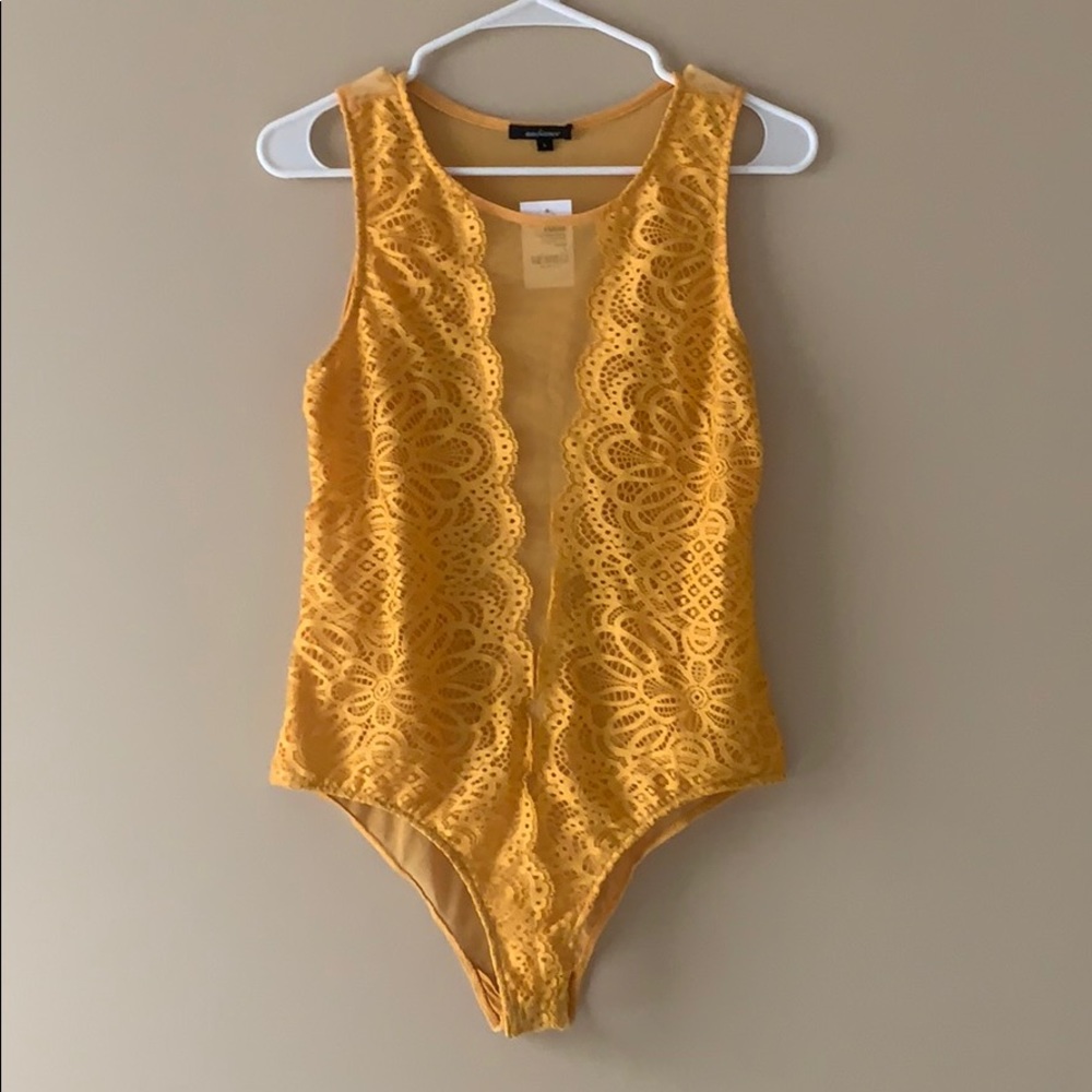 Forever 21 Lace Mesh Bodysuit